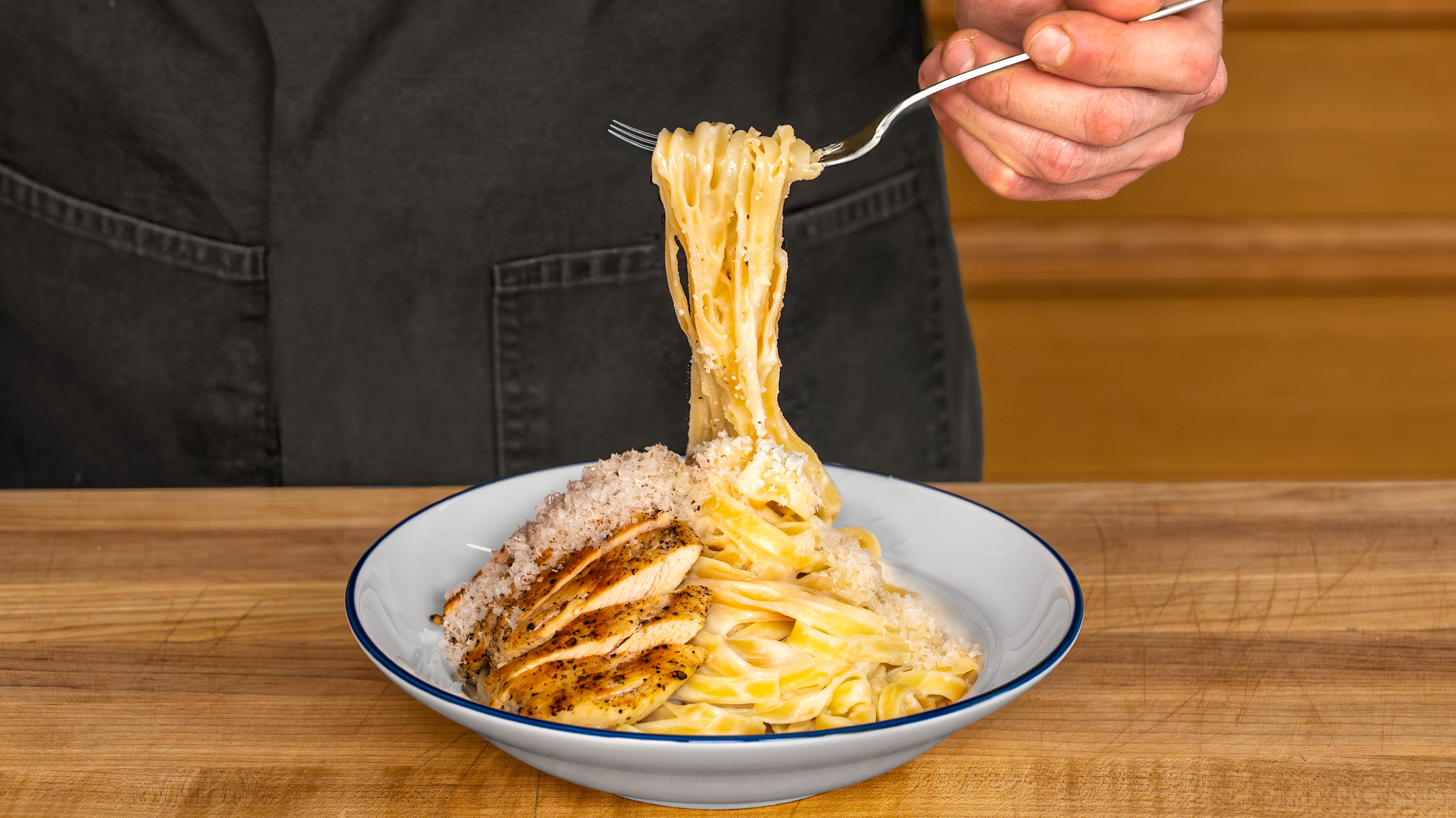 Easy & Low Calorie 52g Protein Alfredo Pasta | Chef Joshua Weissman