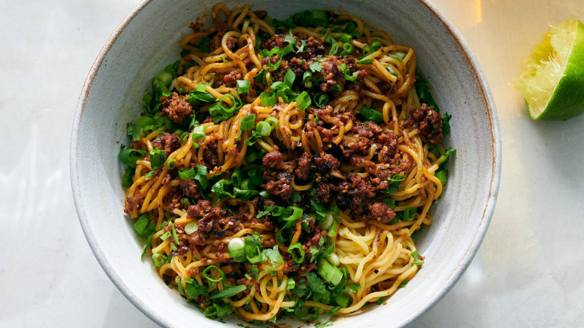 Salsa Macha Pork Noodles