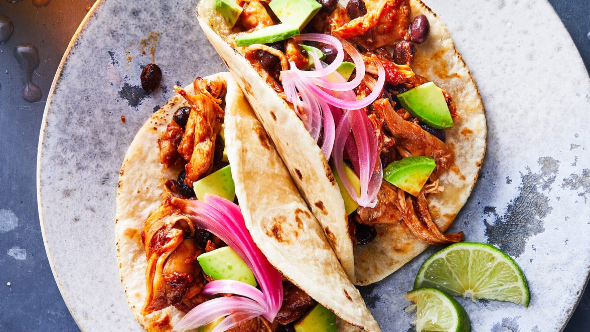 Pressure Cooker Chipotle-Honey Chicken Tacos